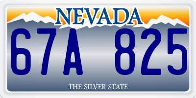 NV license plate 67A825