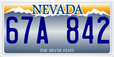 NV license plate 67A842