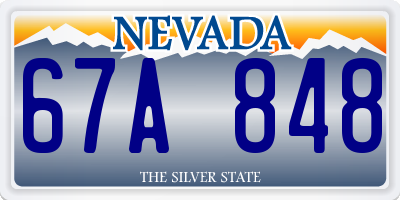 NV license plate 67A848