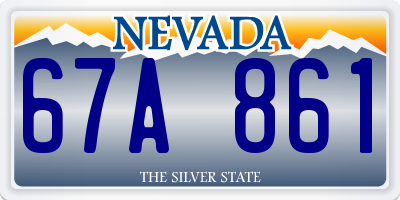 NV license plate 67A861
