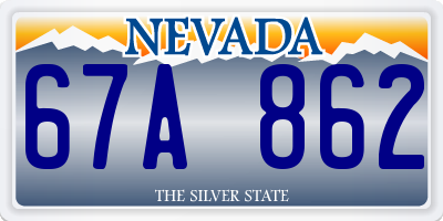 NV license plate 67A862
