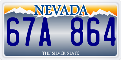 NV license plate 67A864