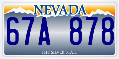 NV license plate 67A878