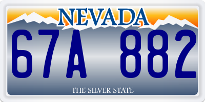 NV license plate 67A882