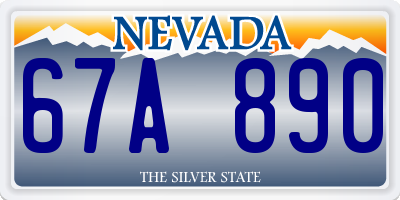 NV license plate 67A890