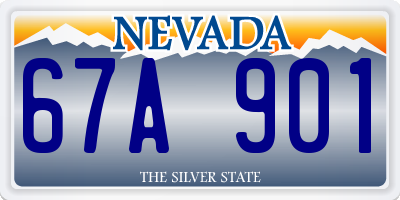 NV license plate 67A901