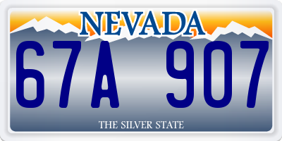 NV license plate 67A907