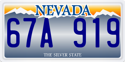NV license plate 67A919