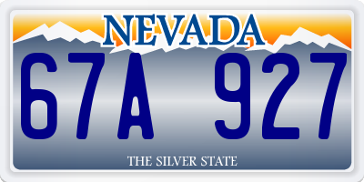 NV license plate 67A927