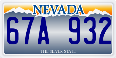 NV license plate 67A932