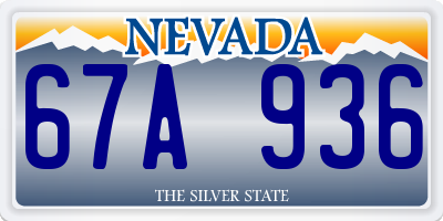 NV license plate 67A936