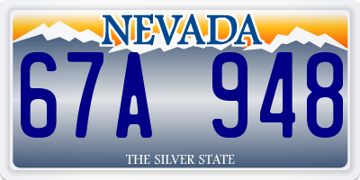 NV license plate 67A948
