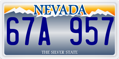 NV license plate 67A957
