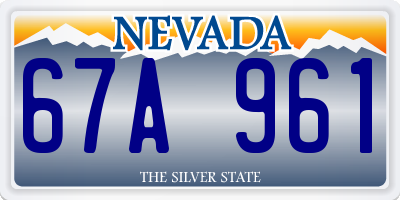 NV license plate 67A961