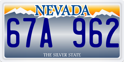 NV license plate 67A962