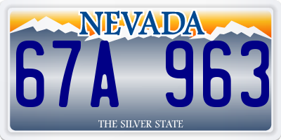 NV license plate 67A963