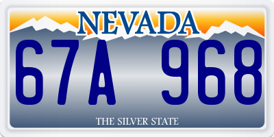 NV license plate 67A968