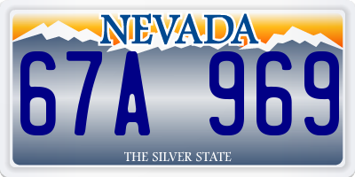 NV license plate 67A969