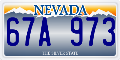 NV license plate 67A973