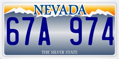 NV license plate 67A974