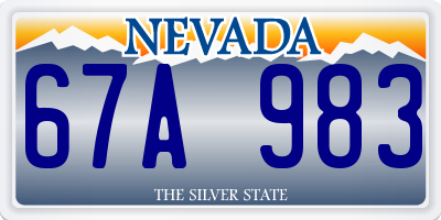 NV license plate 67A983