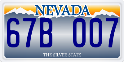 NV license plate 67B007