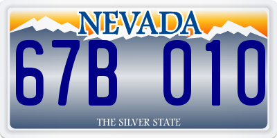 NV license plate 67B010