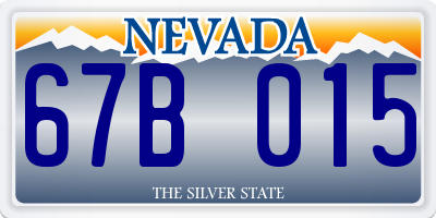 NV license plate 67B015