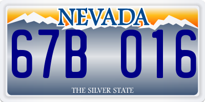 NV license plate 67B016