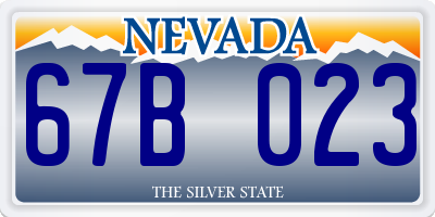 NV license plate 67B023