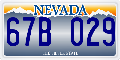NV license plate 67B029