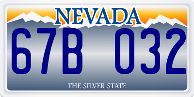 NV license plate 67B032