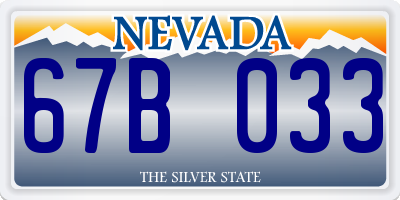 NV license plate 67B033