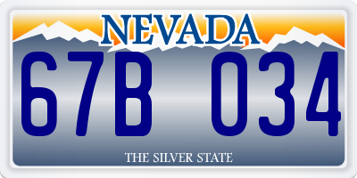 NV license plate 67B034