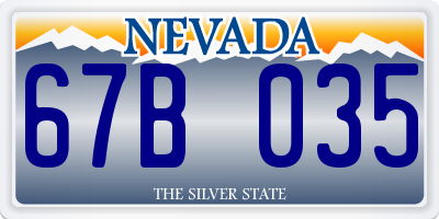 NV license plate 67B035