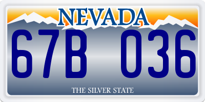 NV license plate 67B036