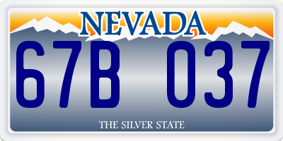 NV license plate 67B037