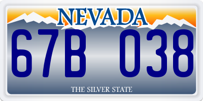 NV license plate 67B038