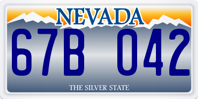 NV license plate 67B042