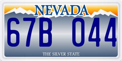 NV license plate 67B044