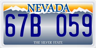 NV license plate 67B059