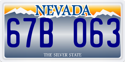 NV license plate 67B063