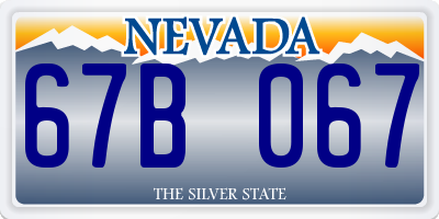 NV license plate 67B067