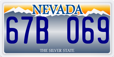 NV license plate 67B069