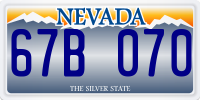 NV license plate 67B070