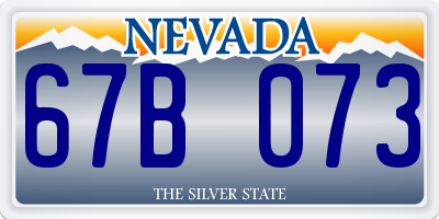 NV license plate 67B073