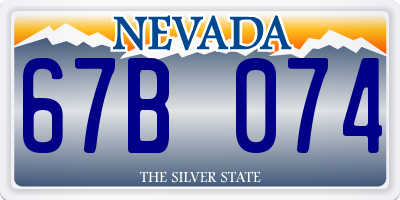 NV license plate 67B074