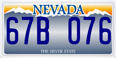 NV license plate 67B076