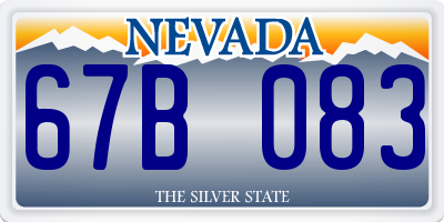 NV license plate 67B083