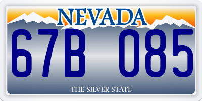 NV license plate 67B085